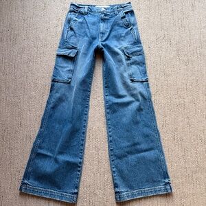 AMO Denim Awesome High-Rise Boyfriend Cargo Jeans Sz 25/26 NEW $330!!